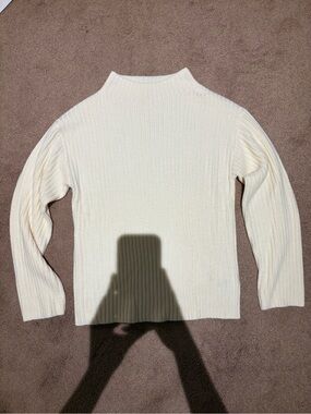 Joe Fresh Cream Ribbed Mock Turtleneck Sweater size small